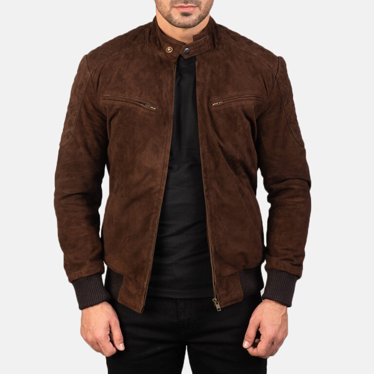 Mens Sven Mocha Suede Bomber Jacket7833-4-1577528234742